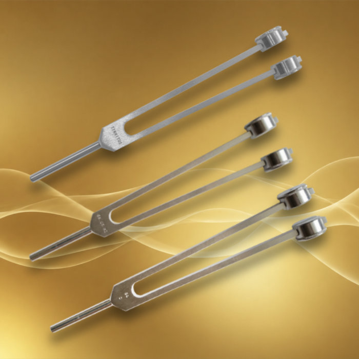 Set Acouphènes Plus : 3 diapasons lestés : Tinnitus + Om octave + 64 Hz